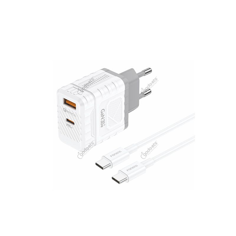 Foneng EU61 30W 2 Port GaN Charger With Type-C Cable